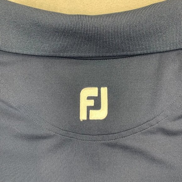 FootJoy Navy Blue Polo Shirt with Stripes - Picture 9 of 9